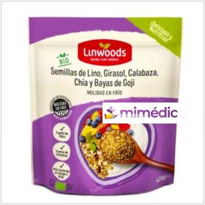 SEMILLAS LINO CALABAZA GIRASOL CHIA GOJI 425GR. LINWOODS