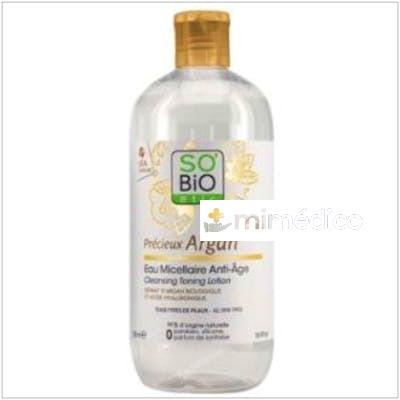 AGUA MICELAR ANTIEDAD HIALURONICO-ARGAN 500ML. BIO SO`BIO ETIC