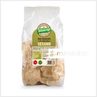 MINI CRACKERS DE TRIGO SESAMO 250GR. BIO VEGAN BIOCOP