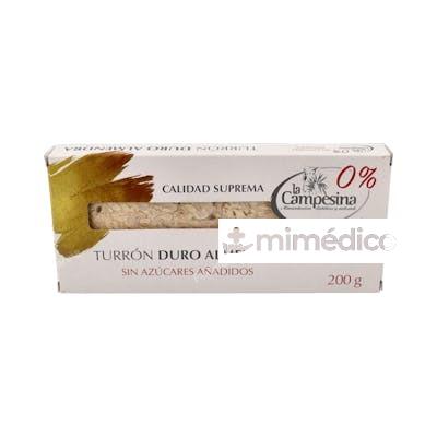 TURRON ALMENDRA DURO 185GR. SIN AZUCAR SIN GLUTEN LA CAMPESINA