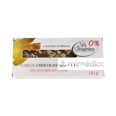 TURRON CHOCOLATE ALMENDRA 185GR. SIN AZUCAR SIN GLUTEN LA CAMPESINA