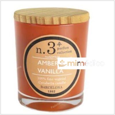 VELA VASO PERF3 AMBER-VAINILLA 7,5X9CM 1UD. CERABELLA
