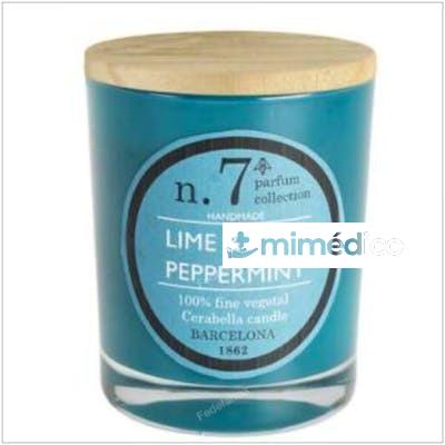 VELA VASO PERF7 LIME-PEPPERMINT 7,5X9CM 1UD. CERABELLA