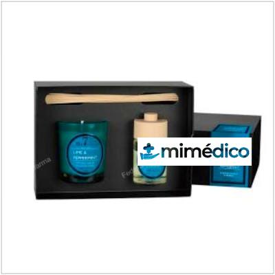 SETPERF7 VELA+MIKADO LIME-PEPPERMINT 23X16,5X8,3CM CERABELLA