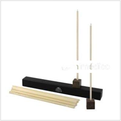 SET 20 VELAS+2 CANDELABROS N1 BLANCA 0,5X24CM. CERABELLA