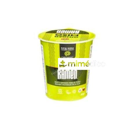 VASO SOPA RAMEN MISO-JENGIBRE 85GR. BIO SIN GLUTEN KING SOBA