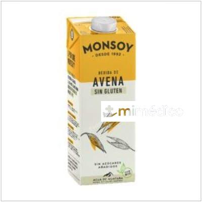 BEBIDA VEGETAL DE AVENA SIN GLUTEN 1LT 6UDS. BIO MONSOY