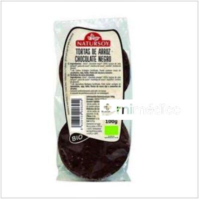 TORTAS DE ARROZ CON CHOCOLATE NEGRO 100GR. NATURSOY