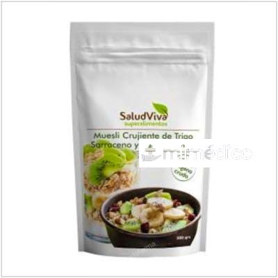 MUESLI CRUJI TRIGO SARRACENO CHIPS BANANA 300GR. SALUD VIVA
