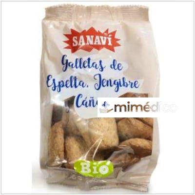 GALLETA DE ESPELTA JENGIBRE Y CAÑAMO 200GR. BIO SANAVI