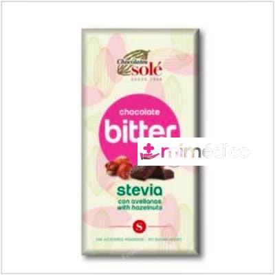 CHOCOLATE NEGRO 72% CON AVELLANA Y STEVIA 100GR. CHOCOLATES SOLE