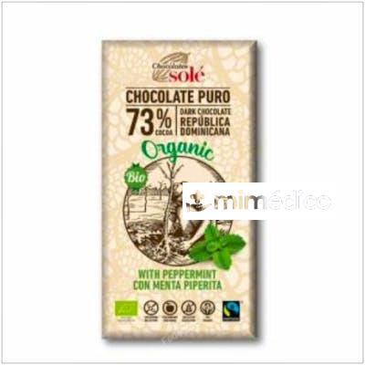 CHOCOLATE NEGRO 73% CON MENTA 100GR. ECO SG CHOCOLATES SOLE