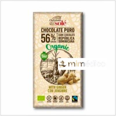 CHOCOLATE NEGRO 56% CON JENGIBRE 100GR. ECO CHOCOLATES SOLE