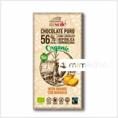 CHOCOLATE NEGRO 56% CON NARANJA 100GR. ECO CHOCOLATES SOLE