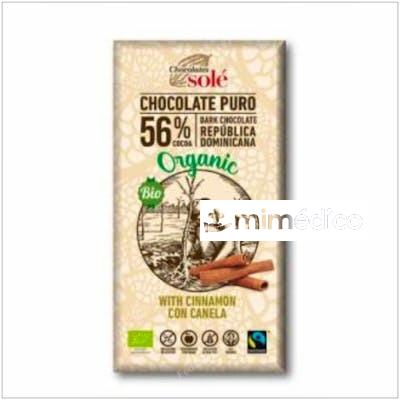 CHOCOLATE NEGRO 56% CON CANELA  100GR ECO SG VEGAN CHOCOLATES SOLE