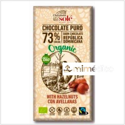 CHOCOLATE NEGRO 73% CON AVELLANAS 150G ECO SG VEGA CHOCOLATES SOLE