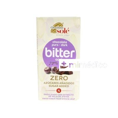 CHOCOLATE NEGRO 72% CON AÇAI Y STEVIA 100GR. S/A CHOCOLATES SOLE