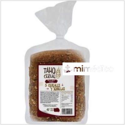 PAN DE MOLDE 5 CEREALES Y SEMILLAS INT 400GR. TAHO CEREAL