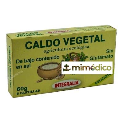 CALDO VEGETAL ECO BAJO EN SAL 6PASTILLAS INTEGRALIA
