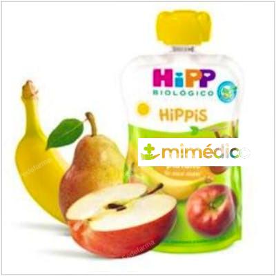 POUCHES DE MANZANA PERA Y PLATANO  BEBIBLES 100GR. HIPP