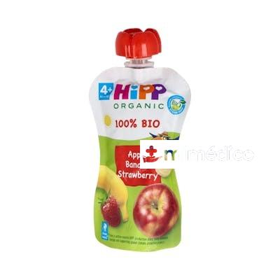 POUCHES DE MANZANA PLATANO Y FRESA BEBIBLES 100GR HIPP