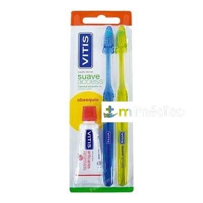 PACK SUAVE ACCES 2 CEPILLOS+PASTA ANTICARIES 15ML. VITIS