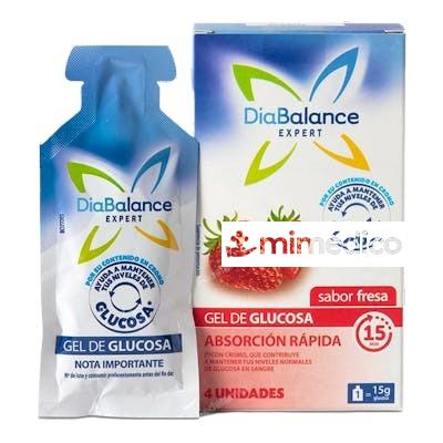 DIABALANCE GEL GLUCOSA ABSORCION RAPIDA FRESA 4UD. DIABALANCE