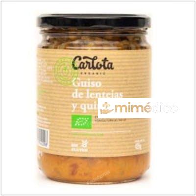 GUISO DE LENTEJAS Y QUINOA 425GR. ECO SG VEGAN CARLOTA ORGANIC