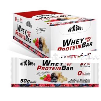 BARR. WHEY BAR TORREBLANCA CHOCO BLANC FRUT ROJOS (20 UDS.) VITOBEST