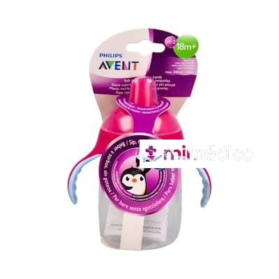 VASO PINGUINO BOQUILLA DURA ROSA 340ML SCF755/07 AVENT