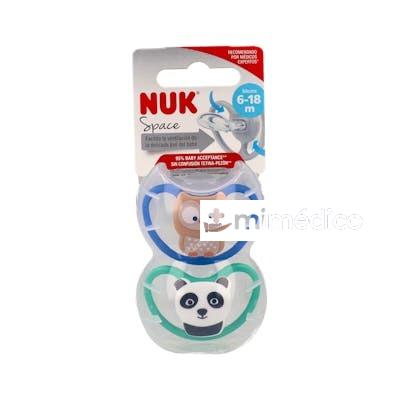 CHUPETE SPACE 6-18 SILICONA 2UD. NUK