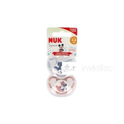 CHUPETE SPACE MICKEY ROJO 0-6 SILICONA 2UD. NUK