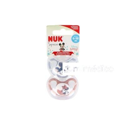 CHUPETE SPACE MICKEY ROJO 6-18 SILICONA 2UD. NUK