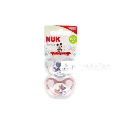 CHUPETE SPACE MICKEY ROJO 18-36 SILICONA 2UD. NUK