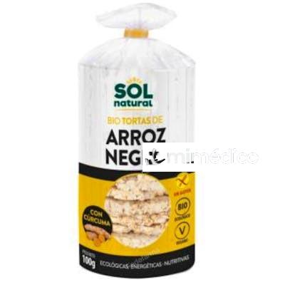 TORTAS DE ARROZ NEGRO Y CURCUMA 100GR. SOLNATURAL