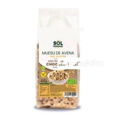 MUESLI DE AVENA Y CHOCOLATE  425GR. BIO SG SOLNATURAL