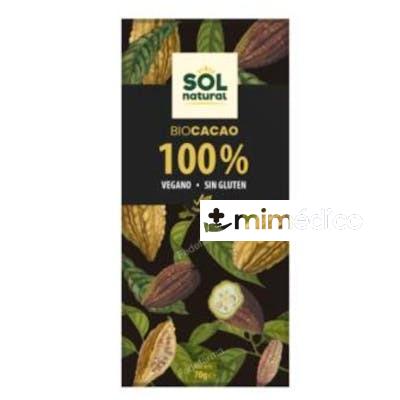 CHOCOLATE CACAO PURO 100% 70GR. BIO SOLNATURAL