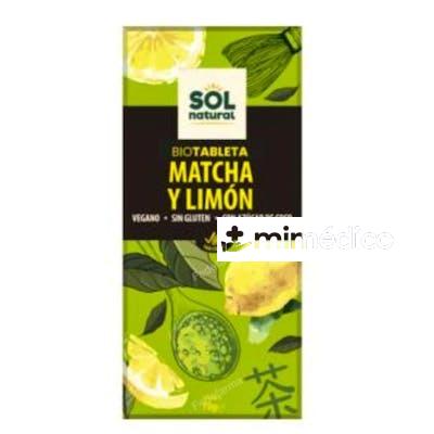 CHOCOLATE DE TE MATCHA Y LIMON TABLETA 70GR. BIO SOLNATURAL