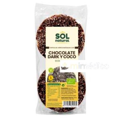 TORTAS DE  ARROZ CON CHOCOLATE NEGRO COCO 100G BIO SOLNATURAL