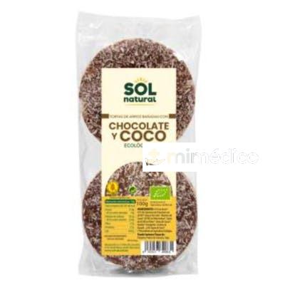 TORTAS DE ARROZ  CON CHOCOLATE Y COCO  100GR.  BIO SOLNATURAL