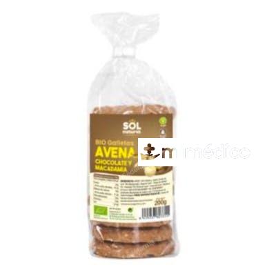 GALLETAS DE AVENA CHOCO Y MACADAMIA 200GR. BIO SOLNATURAL