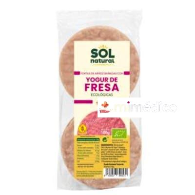 TORTAS DE ARROZ CON YOGUR DE FRESA 100GR. BIO SOLNATURAL