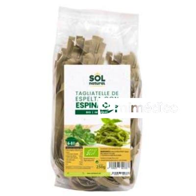 TAGLIATELLE DE ESPELTA CON ESPINACAS 250GR. BIO SOLNATURAL