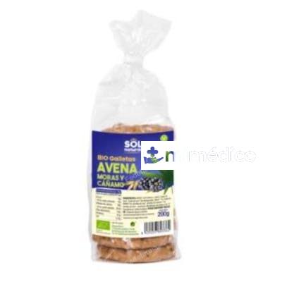 GALLETAS DE AVENA MORAS Y CAÑAMO 200GR. BIO SOLNATURAL
