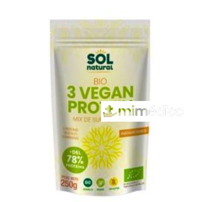 3 VEGAN PROTEIN 250GR. BIO SOLNATURAL