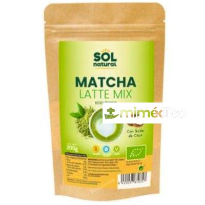 MATCHA LATTE MIX CON LECHE DE COCO 200GR. BIO SG SOLNATURAL