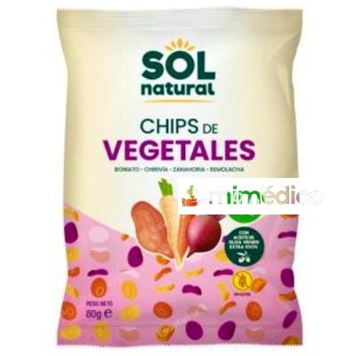 CHIPS DE VEGETALES CON ACEITE DE OLIVA 80GR. BIO SOLNATURAL