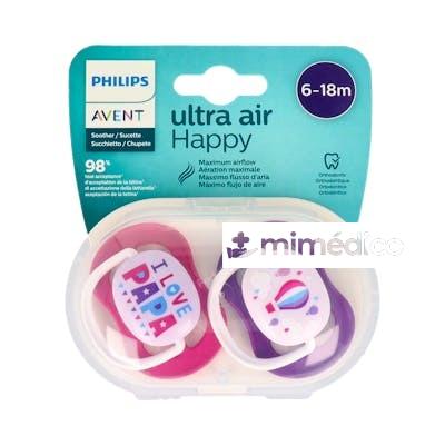 CHUPETE ULTRA AIR 6-18MESES NIÑA 2UD SCF080/04 AVENT
