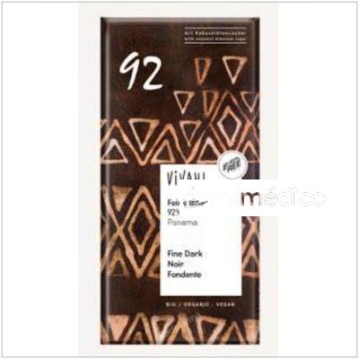 CHOCOLATE NEGRO 92%  PANAMA AZUCAR COCO 100G VEGAN VIVANI