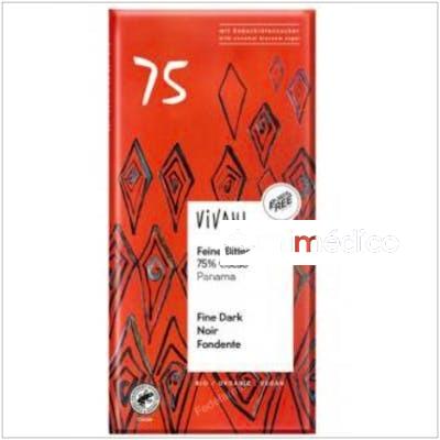 CHOCOLATE NEGRO PANAMA 75% AZUCAR COCO 80GR. VEGAN VIVANI